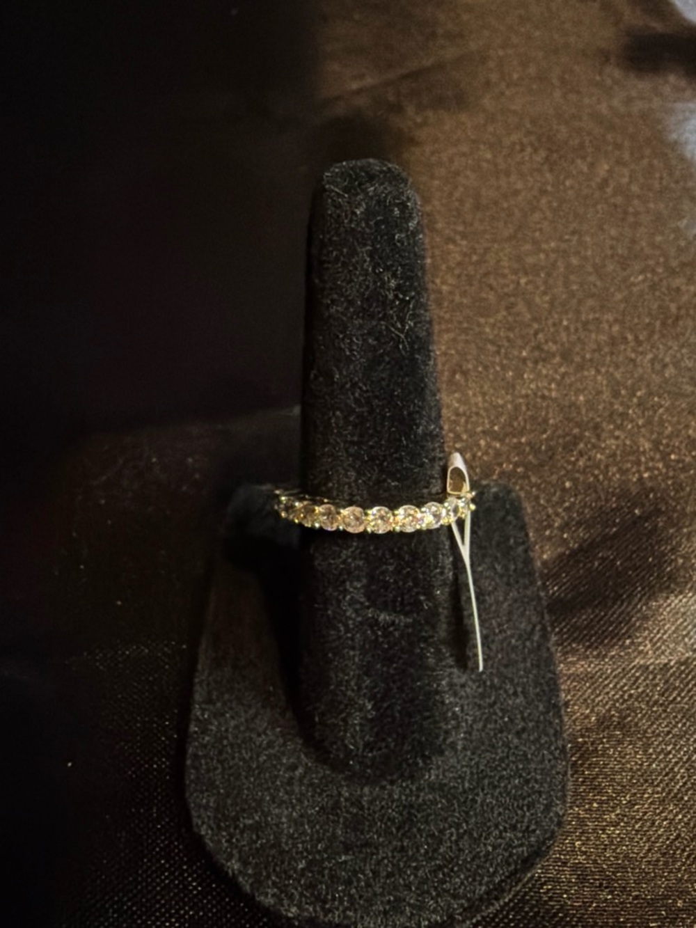 Classic White Crystal Eternity Ring in Silver-Tone